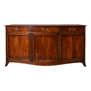 Large Antique Mahogany Bow-Front Sideboard For Sale