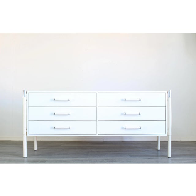 Metal Mid Century Chrome and Laminate Credenza For Sale - Image 7 of 7