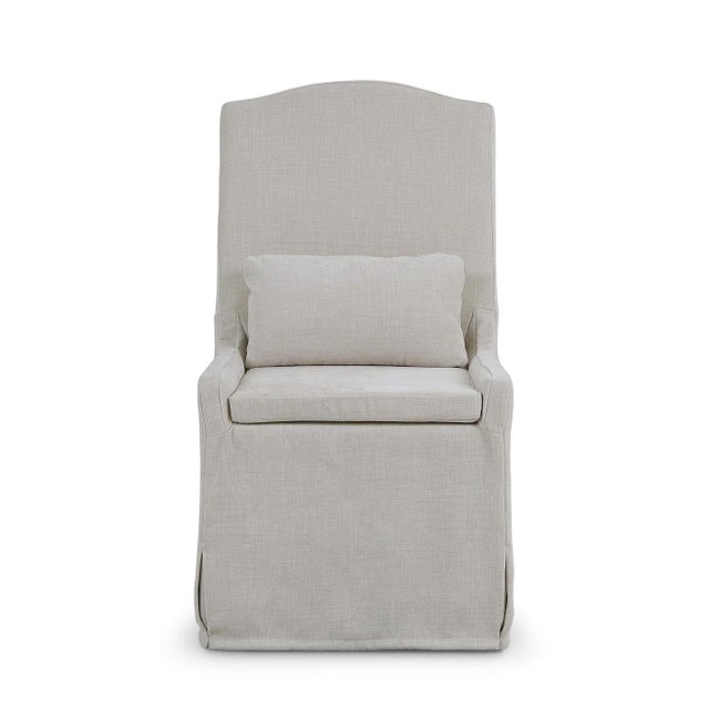 Slipcovered Dining Chair – Light Beige Upholstery For Sale - Image 4 of 11