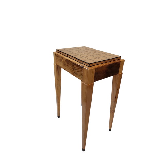 Reclaimed Old Growth Pine Parquetry Side Table For Sale - Image 14 of 17
