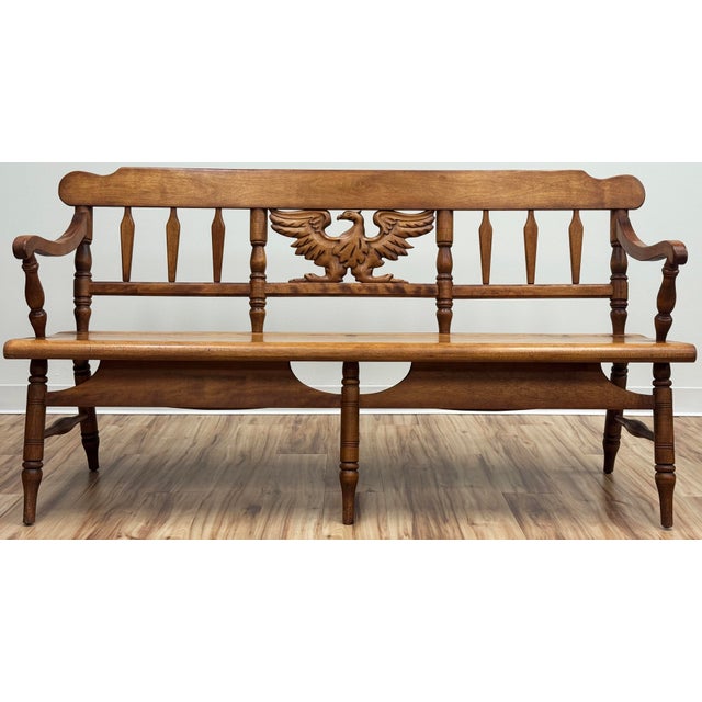 Vintage outstanding quality Cushman Colonial bench made of solid maple. Vermont based Cushman created beautiful furniture...