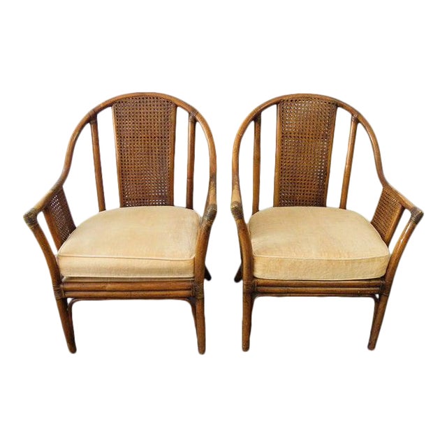 Vintage Bamboo Rattan Chairs a Pair Chairish