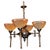 Mid-Century Modern Four-Light Bronze Chandelier with Holophane Prismatic Glass Shades, 1950s For Sale - Image 18 of 18