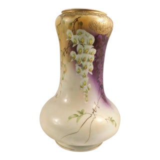 1940s Large Hand Painted and Hand Decorated Vase by Imperial Nippon For Sale