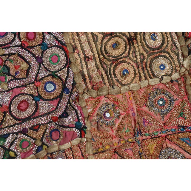 Vintage Embroidered Wall Hung Patchwork Tapestry, Kutch, India For Sale - Image 14 of 18