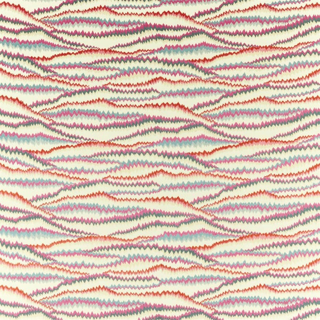 Harlequin Tremolo Fabric in Tulip/Coral - a Sample For Sale