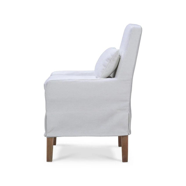 Farmhouse Coastal Slipcovered Dining Chair For Sale - Image 3 of 11