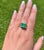 Metal 4.60 Carat Natural Colombian Emerald & Baguette Diamonds in 14K Yellow Gold Unis, Size 7.5 For Sale - Image 7 of 9