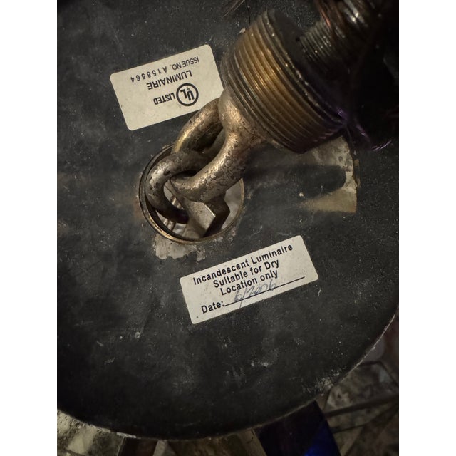 Art Deco Niermann Weeks Lido Antiqued Mirror Chandelier – 6 Light – 38” Diameter For Sale - Image 3 of 18