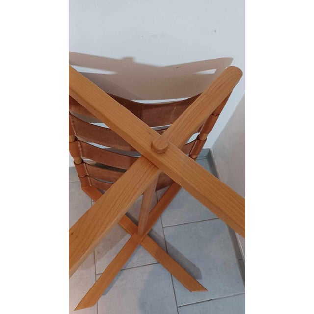 1970s Stool in Leather and Wood, 1970s For Sale - Image 5 of 15