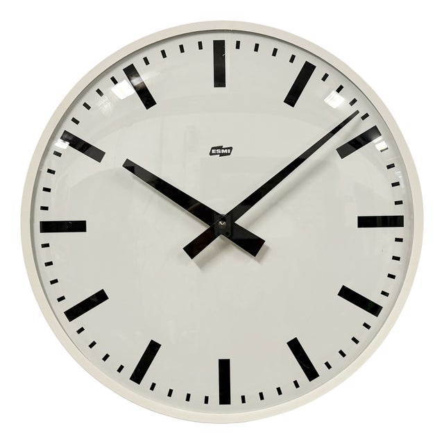 Vintage White Bakelite Wall Clock from Esmi, 1980s For Sale