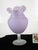 Glass 1970s Glass Vase Large 13" Victorian Purple Mouth Blown Frosted with Ruffle Top For Sale - Image 7 of 10