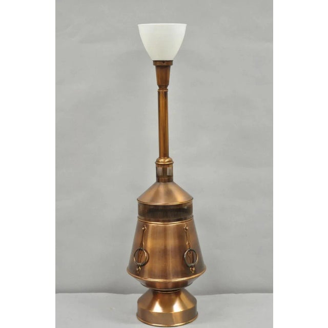 Vintage Industrial Mid Century Modern Copper Metal "Ship Turbine" Table Lamp For Sale - Image 12 of 12