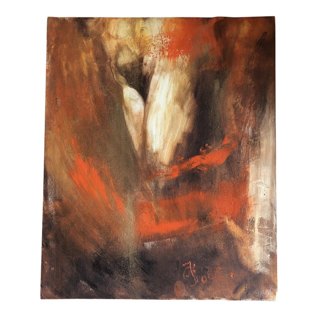 Original Istvan Csizmadia Abstract Female Nude Painting (Listed Hungarian Artist) For Sale