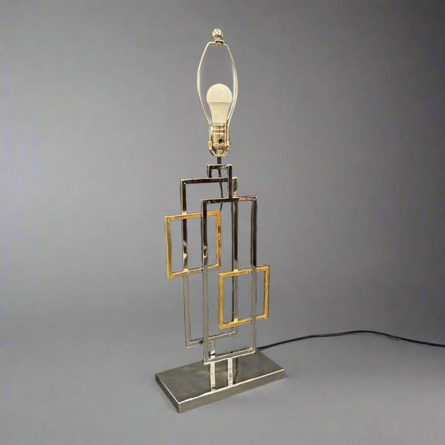 1970s Single Geometric Modernist Table Lamp For Sale - Image 12 of 18