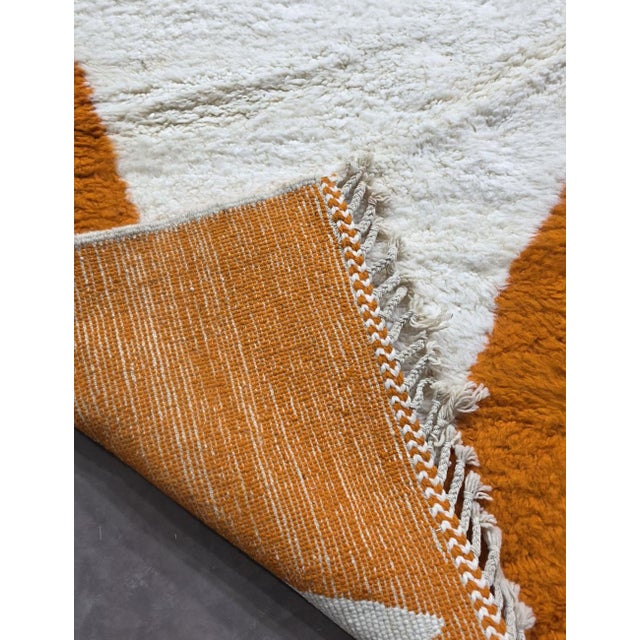 Textile Burnt Orange Moroccan Wool Rug - 9.8 X 8.5 Ft For Sale - Image 7 of 10