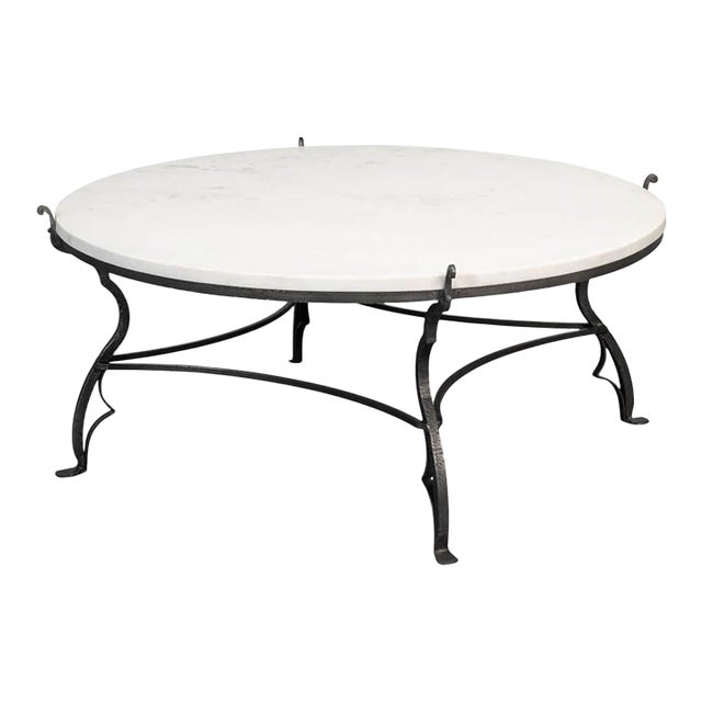 Marble and Iron Coffee Table | Chairish