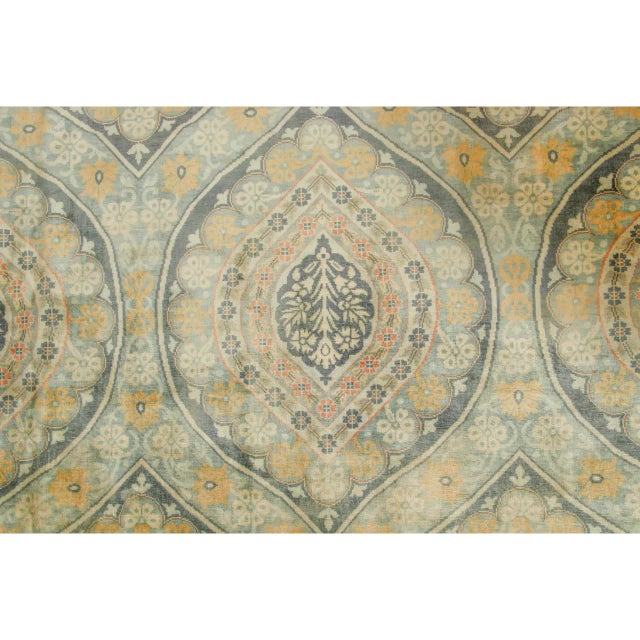Rug & Kilim’s European Classic Style Rug With Blue and Gold Floral Pattern For Sale In New York - Image 6 of 7