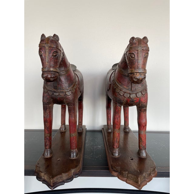 Pair of Early 20th Century Wood Horses For Sale - Image 4 of 13