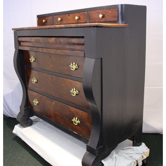 Mid 19th Century Empire Chest Mahogany With Black Trim For Sale - Image 10 of 10