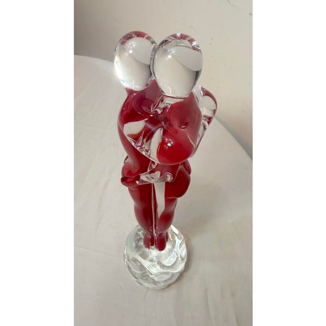Vintage Hand Blown Italian Murano Glass Fornace Mian Formia Couple Sculpture For Sale - Image 15 of 17