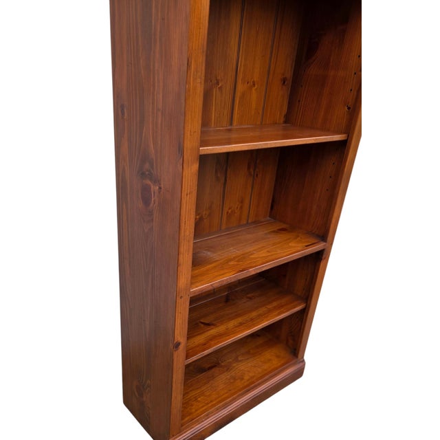 Ethan Allen Country Craftsman Bookshelf Cabinet Shelf Display Knotty Pine Hutch For Sale - Image 12 of 12