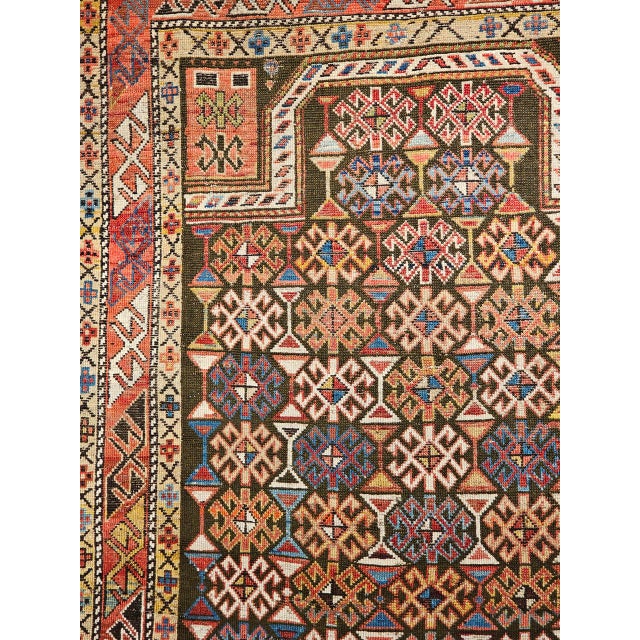 Burgundy Antique Caucasian Shirvan Area Rug, Handwoven Wool, Prayer Pattern, 1890s, 4' x 5' For Sale - Image 8 of 14