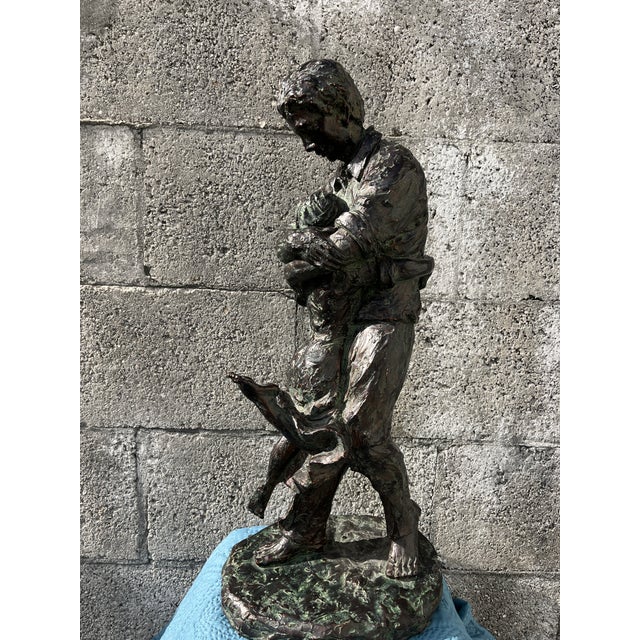 1970s 1970s Austin Production "Uttermost Welcome Home" Patinated Resin Brutalist Sculpture. For Sale - Image 5 of 18