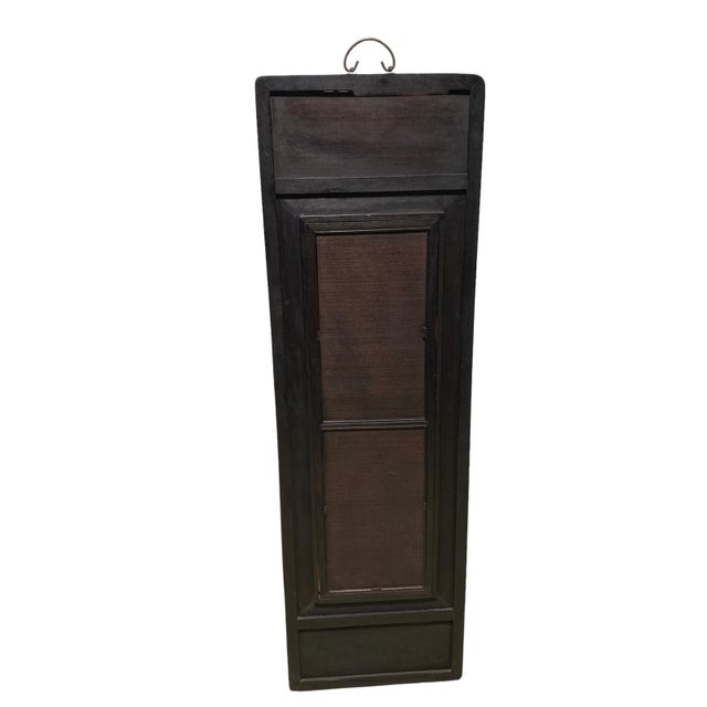 Black Chinoiserie Hand Painted Famille Rose Porcelain Panel 67" H For Sale - Image 8 of 11