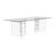 Contemporary Dominoe Style Pedestal Based Glass Top Dining Table For Sale