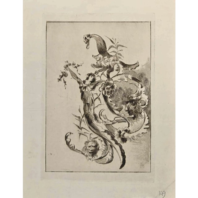 Floating is an Original etching realized by Edouard Dufeu ( 1840-1900) in the late 19th Century. Stamped on the rear is...