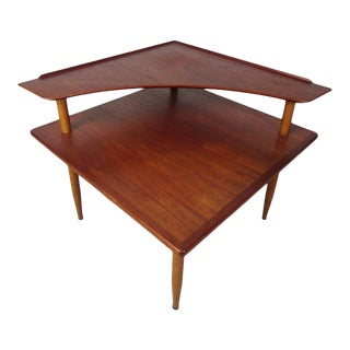 Danish Modern Teak Two-Tiered Coffee Table For Sale