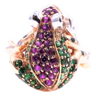 Pink Forest Lucky Frog - Ring, Size 7 For Sale