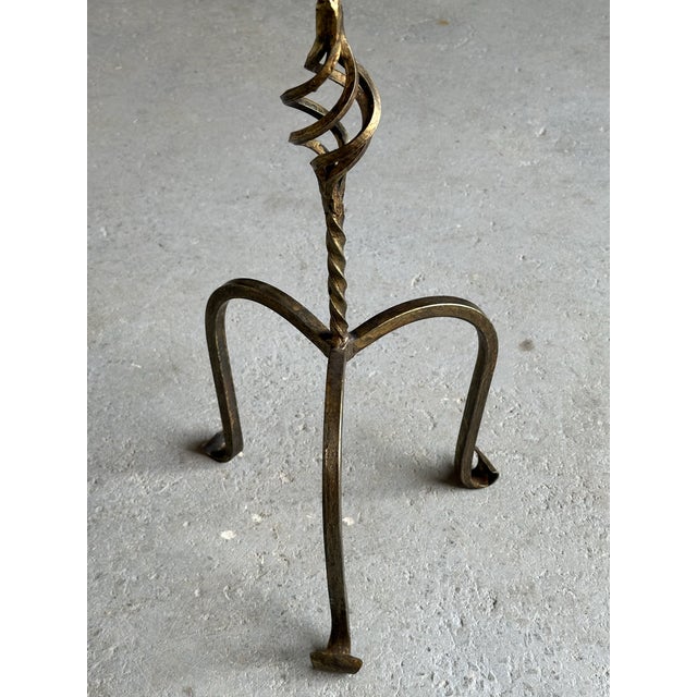 Metal Ornate Spanish Drinks Table With Twisted Stem For Sale - Image 7 of 12