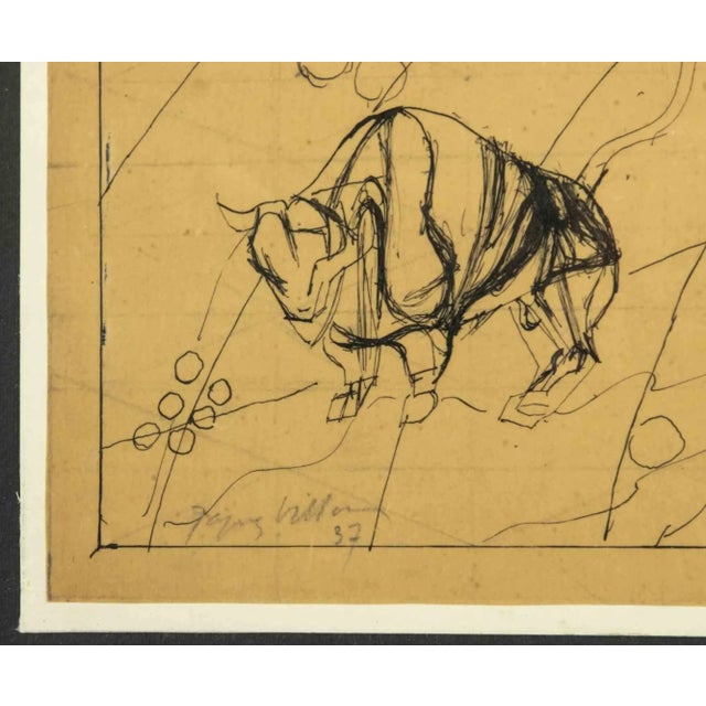 Jacques Villon, Signs of the Zodiac, Taurus and Gemi, Ink Drawing, 1937 For Sale - Image 4 of 5
