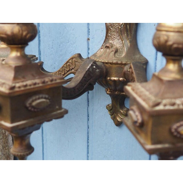 Vintage Rococo Revival Italian 3-Arm Wall Sconces, 1940s, Set of 2 For Sale - Image 12 of 15