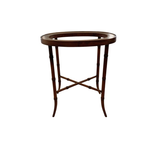 Late 20th Century Maitland-Smith Bamboo-Design Side Table With Brass Tray For Sale In Tulsa - Image 6 of 9