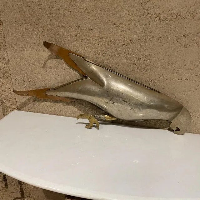 1970s Handwrought Parrot Dish Metal Stone Style Los Castillo Mexico For Sale - Image 10 of 12