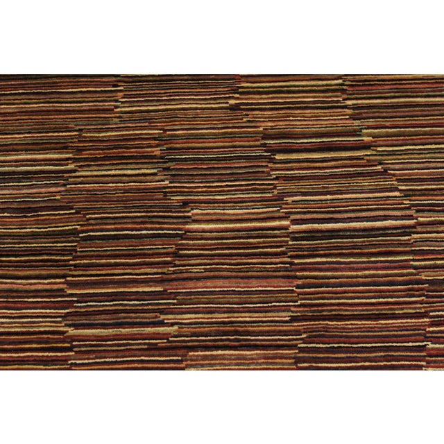 1990s Boho Chic Gabbeh Blue/Red Wool Rug - 3'3'' X 4'9'' For Sale - Image 5 of 10