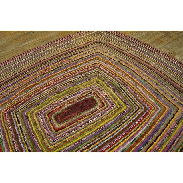 1930s 1930s American Braided Carpet ( 8' x 8' - 245 x 245 ) For Sale - Image 5 of 7