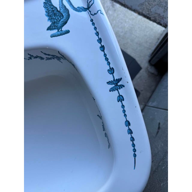 Porcelaine De Paris France Hand-Painted Pedestal Sherle Wagner Sink For Sale - Image 15 of 18