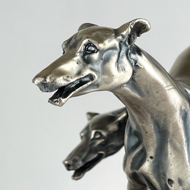 Vintage Silver Sculpture of Racing Greyhounds by Angelo Schiavon, Italy, 1950s For Sale - Image 11 of 15