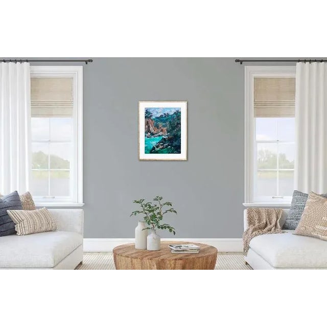 Blue Mendocino Coast Seascape Oil Painting For Sale - Image 8 of 8