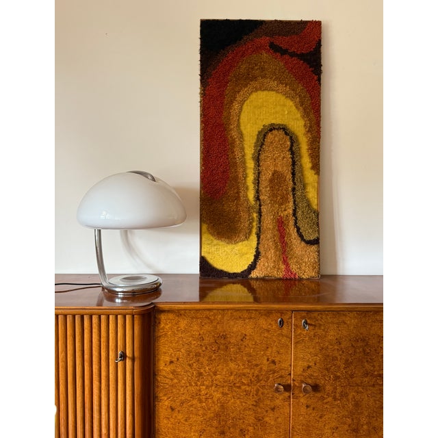 Yellow Space Age Wall Tapestry | Italian Mid-Century Fabric Art 1970s For Sale - Image 8 of 8