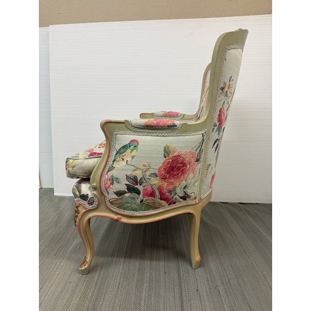 French Louis XV Bergere Chair, Gilded For Sale - Image 9 of 12