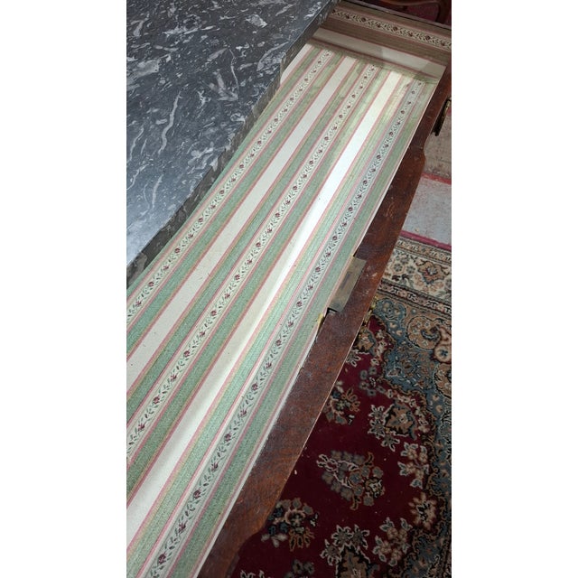 Brown Louis XVI Transitional Marquetry Commode with a Marble Top For Sale - Image 8 of 11