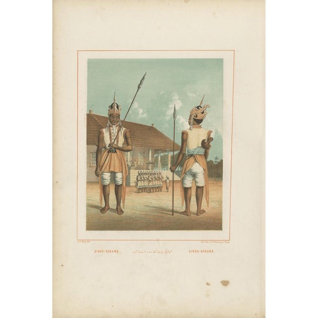 Van Pers, Illustration of Javanese Guards Dressed in Ornamental Costume, Print For Sale - Image 5 of 5