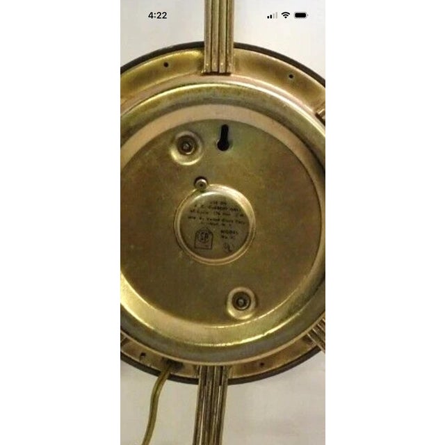 Brass 1960s, Mid-Century Modern "Starburst" United Wall Clock For Sale - Image 8 of 10