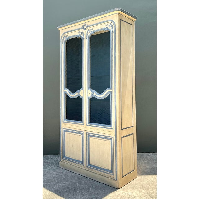 Vintage Baker French Provincial Wire Front Armoire For Sale - Image 11 of 12