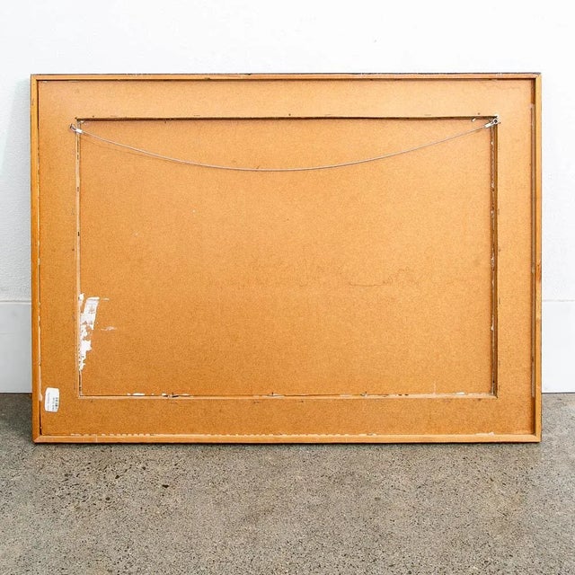 1960s Mid Century Modern Art Original Textured Painting Abstract Expressionist Black Brown For Sale - Image 5 of 11